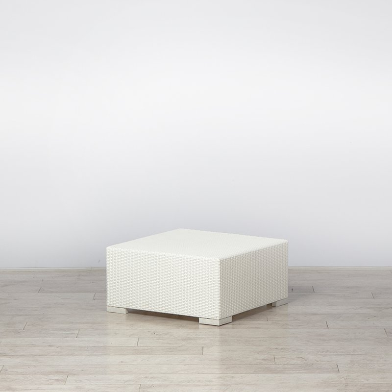Rattan Coffee Table Small White