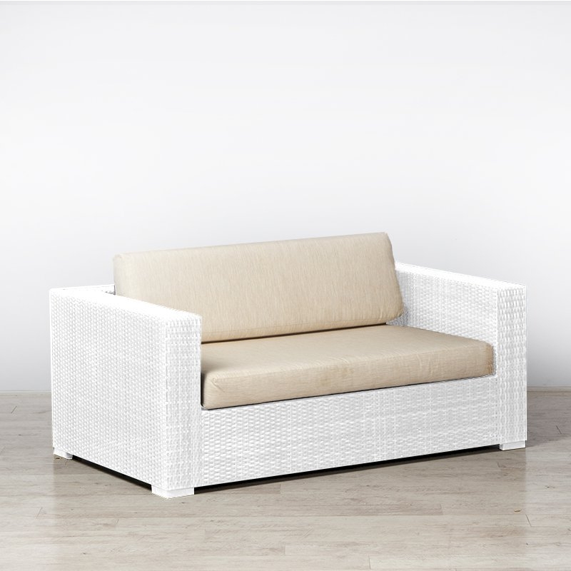 Rattan Sofa White