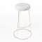 Rose Gold Chrome Spire Stool - White Teddy Pad