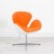 White Swan Chair - Orange Fabric