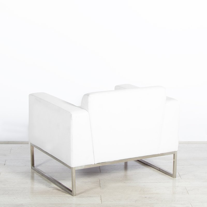 Lay Armchair - White Leather