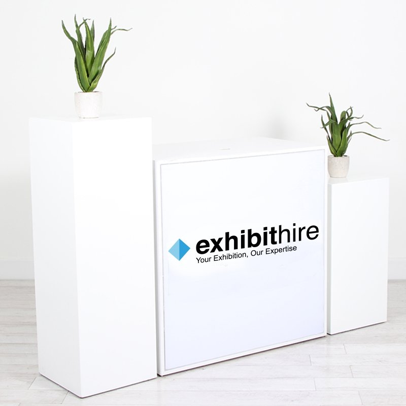 Illuminated Reception Counter White 1000 x 600 x 1000