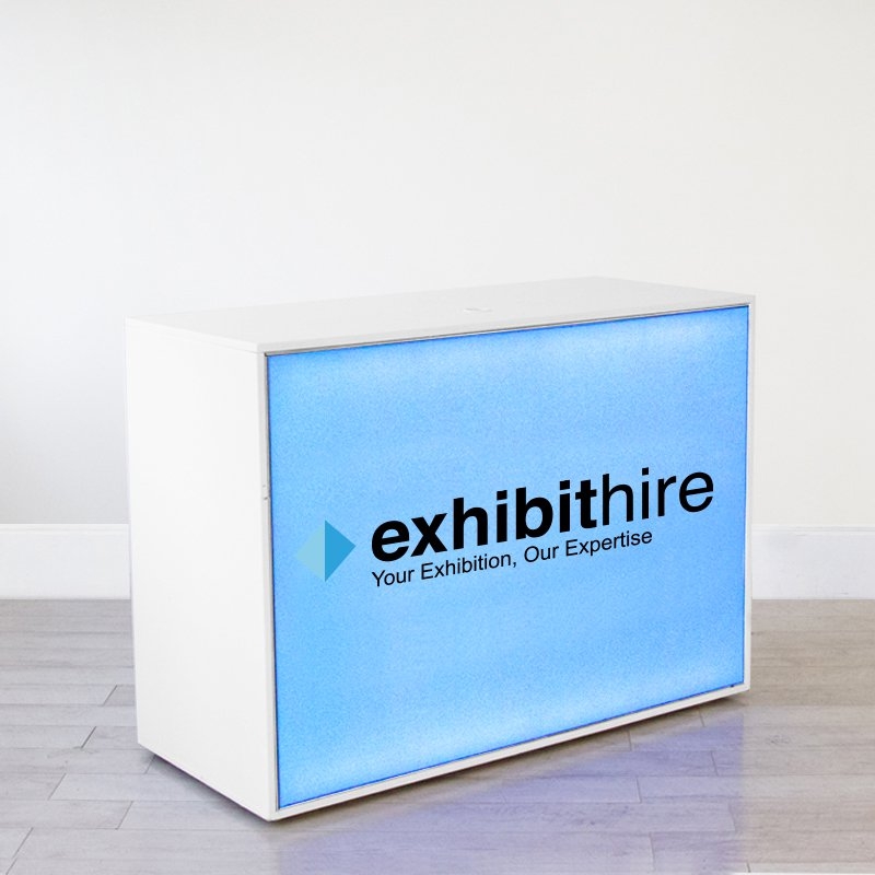 Illuminated Reception Counter White 1400 x 600 x 1000