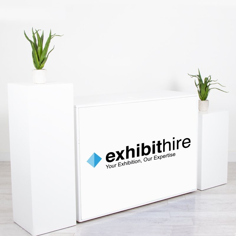 Illuminated Reception Counter White 1400 x 600 x 1000