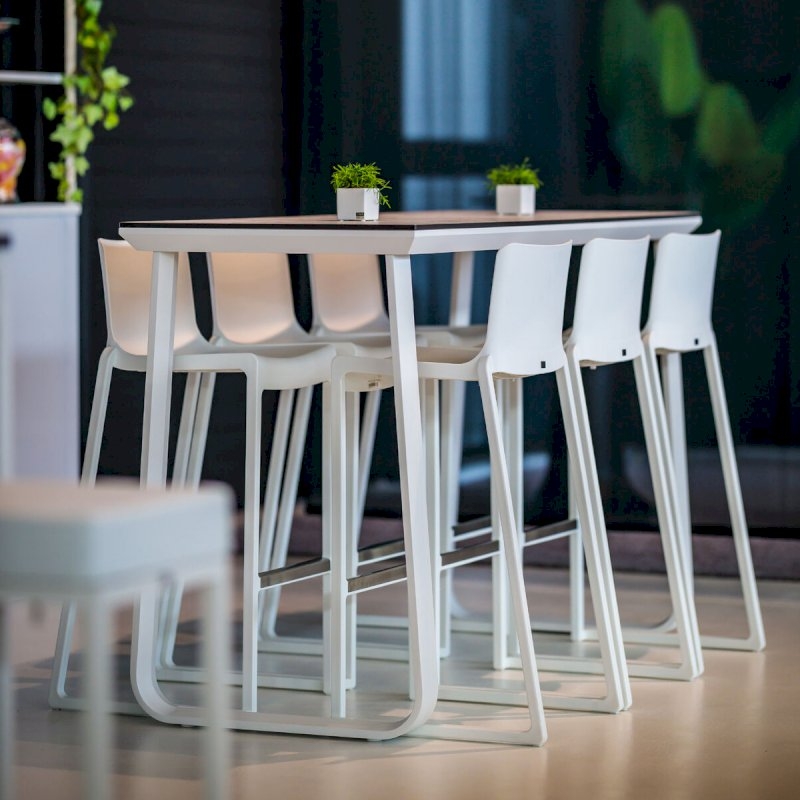 Utah Double Poseur Table - White Base White Top