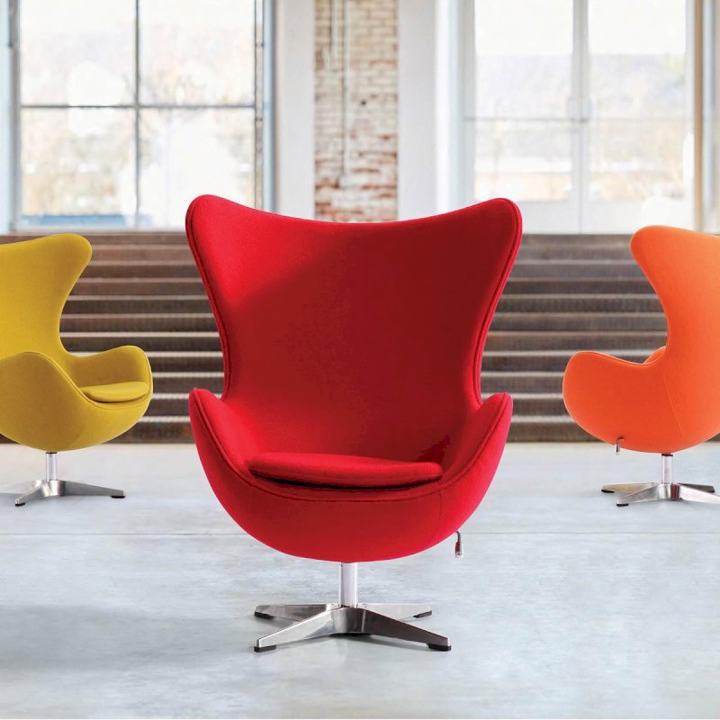 Egg Chair - Red Fabric