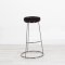 Black Chrome Spire Stool - Black Pad