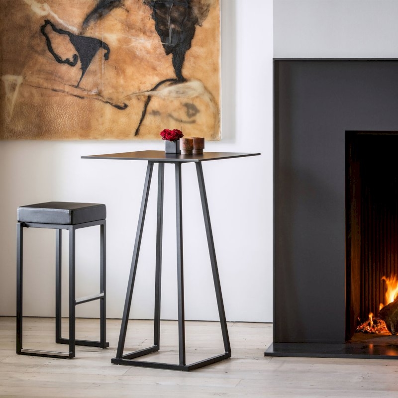 Dallas Square Poseur Table - Black