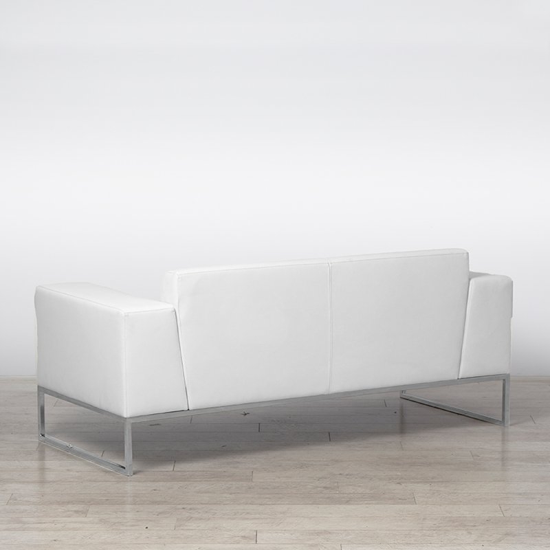 Lay Sofa - White Leather