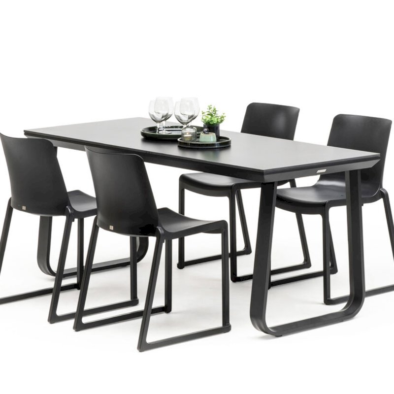 Utah Double Bistro Table - Black Base Black Top