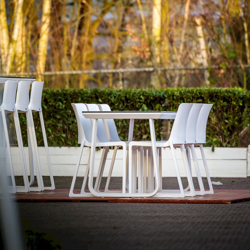 Utah Double Bistro Table - White Base White Top